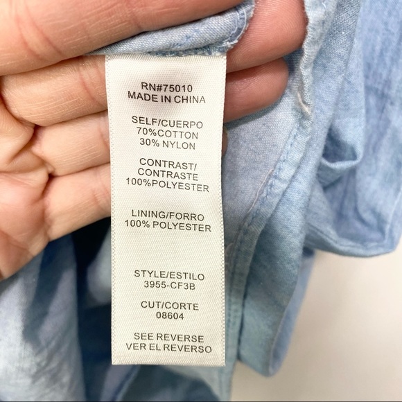 City Triangle-Ivory Lace T back & Chambray Skirt Sundress sz 7 - Picture 6 of 8